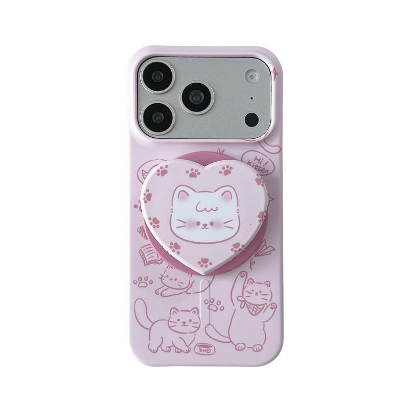 Корейский магнитный держатель-кошка для чехла iPhone: Совместимо с iPhone 17/16 Pro Max/15 Pro