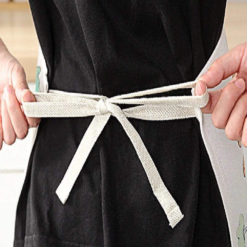 Sleeveless Linen Apron Men and Women Household Cleaning Tools Apron Nail Polish Ladies Perfume Printing Kitchen Apron