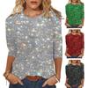 Women T-shirt Crew Neck 3/4 Sleeves Glitter Pullover Tops Shiny Sequins Solid Color Shimmering Blouse