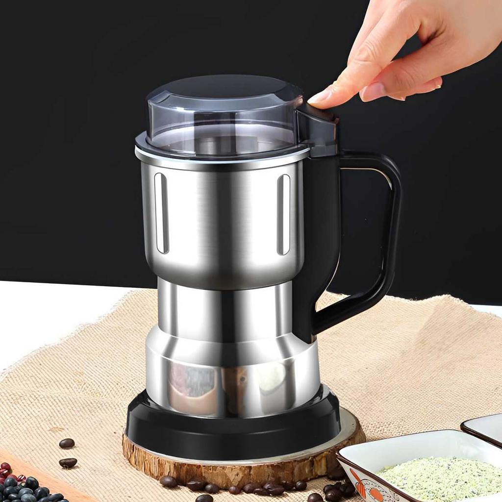 Electric Grinder Kitchen Grain Nut Bean Spice Mill 500ml Baby Food Processor 200W Multi-Function Home Coffee Grinder 4 Blades