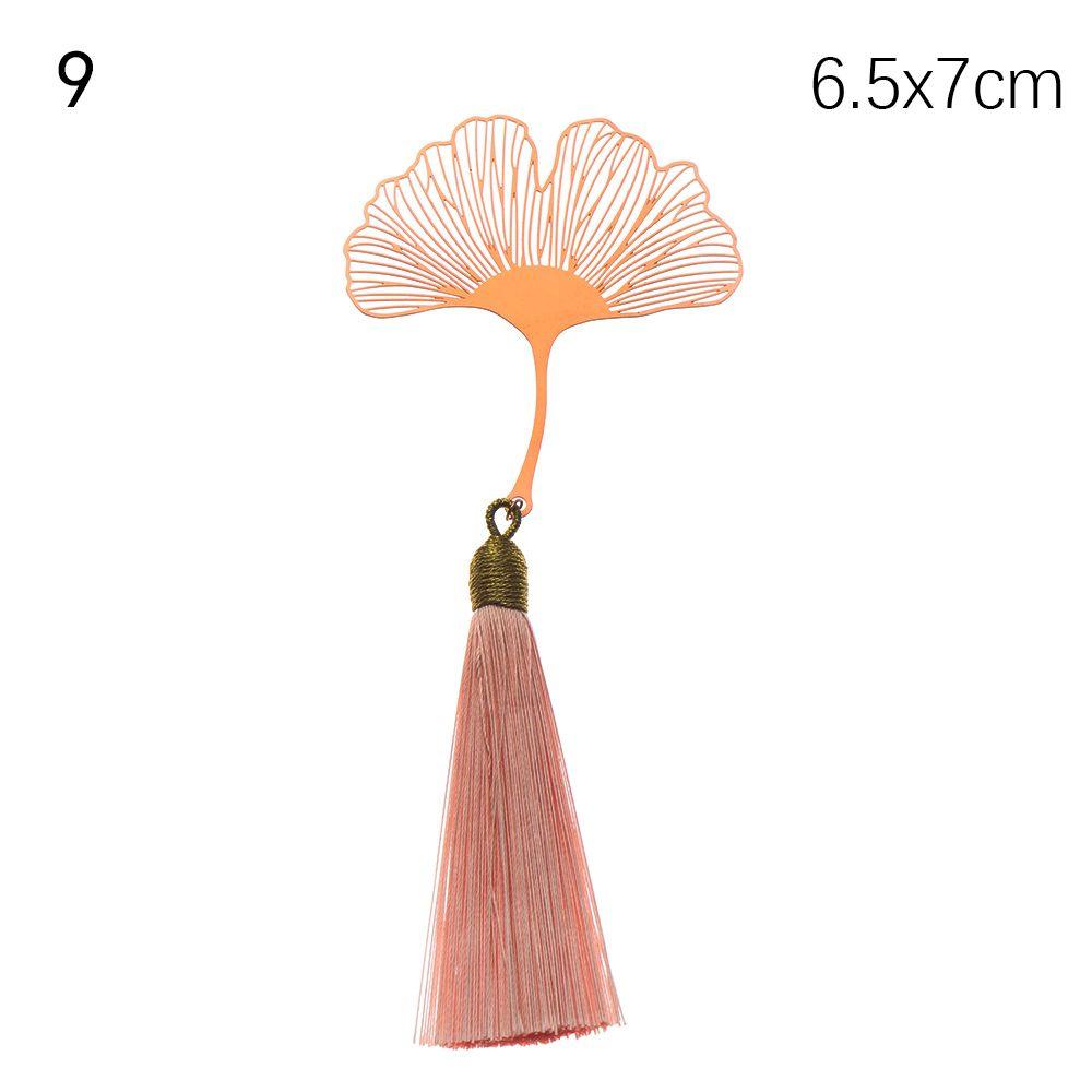 Милый держатель для книги абрикосового цвета с кисточкой в китайском стиле, металлическая закладка в виде листа