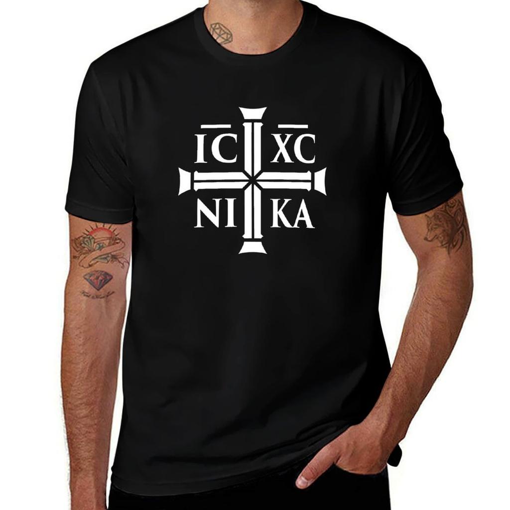 Футболка Ic Xc Nika Christian Eastern Orthodox Повседневная с коротким рукавом