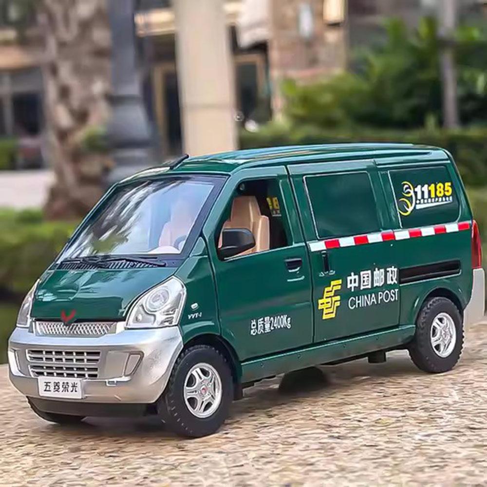 1:24 Сплав Литье под давлением WuLing RongGuang Фургон Игрушка Миниатюрные Модели Автомобилей Резиновые Шины Двери Открываются Машинка на Оттяжке Подарки на День Рождения для Мальчиков