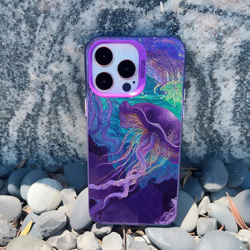 Модный Романтичный Цветок Ирис Морской Чехол Для Телефона Для iPhone 16 15 Pro Max 14 Pro Max Plus 11 13 Mini 12 Pro Max Цветочные Лазерные Чехлы