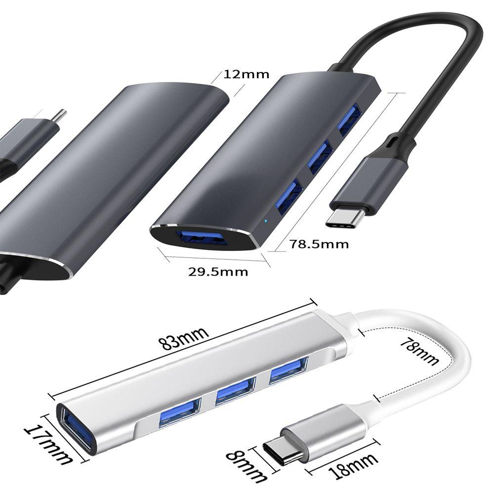 Алюминиевый сплав многопортовый разветвитель 4 порта док-станция USB 3.0 концентратор расширитель Type-C 3.1