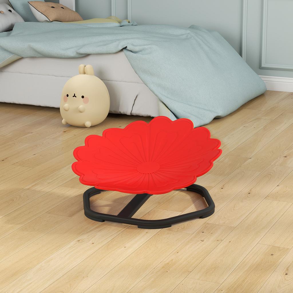 Flower Shaped Sensory Spinning Chair With Non Slip Base For Balance Coordination Red