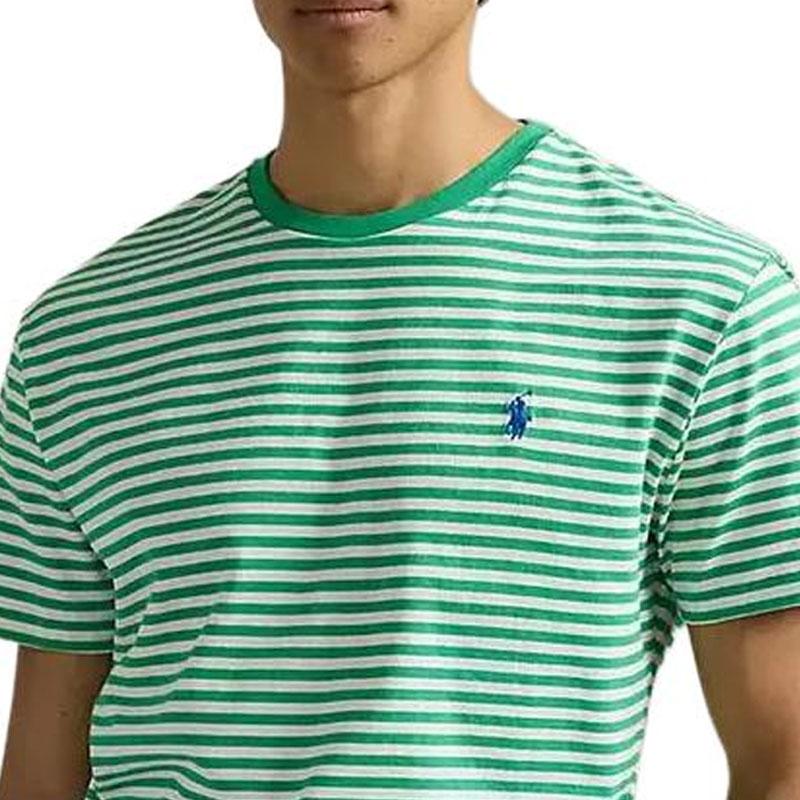 Polo Ralph Lauren SS25 Круглый вырез Полосатая Вышитая Футболка с коротким рукавом Мужские Топы 710960660-004