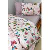 Розовый комплект из 4 пододеяльников Young Butterfly с эластичными простынями для одного человека (100x200 см)