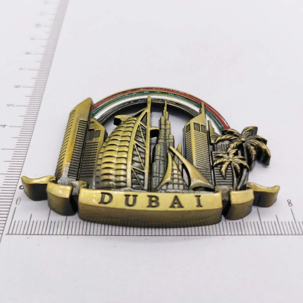 Dubai Refrigerator Magnet Sailing Hotel - Emirates Alloy Halifa Tower Scenic Fridge Souvenir