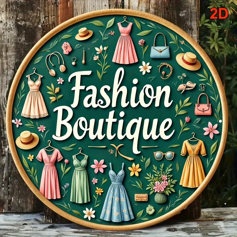 Vintage Metal Wall Art xcm Floral Iron Sign for Clothing Store Studio Cafe Decor