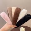 Winter Women Plush Hairbands Wide Side Faux Fur Sponge Hair Accessories Solid Color Headbands Fashion Hair Hoop