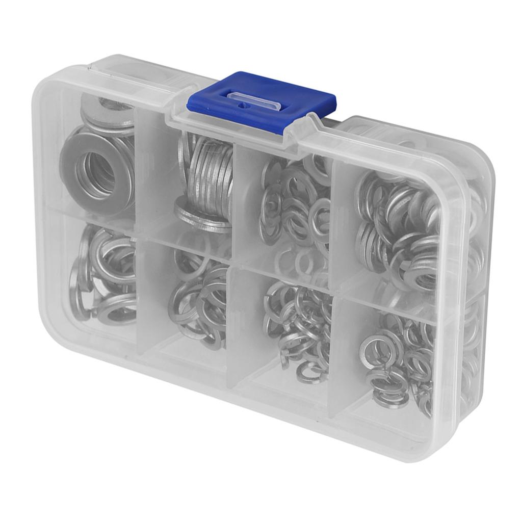 Набор инструментов для фиксации плоских и пружинных шайб из нержавеющей стали M5 M6 M8 M10 с коробкой, 200 шт.