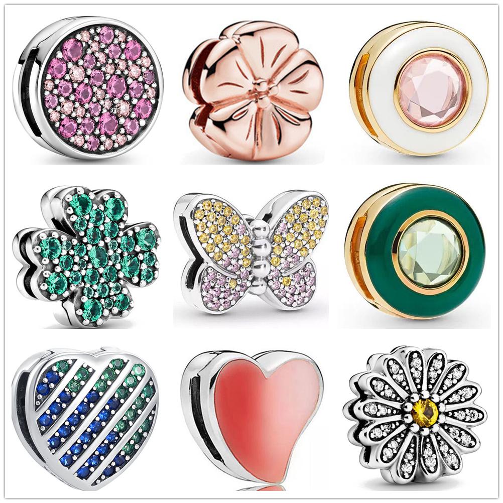 Новые Аутентичные Браслеты Аксессуары Зажимной Шарм подходит для charms Reflections медные бусины Сделай Сам Украшения Высокое Качество