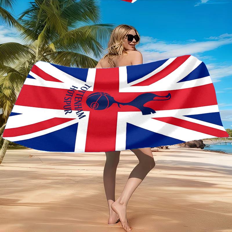 Tottenham Crest Design Printed Microfiber Beach Towel, Soft And Absorbent, Quick-Dry, Ideal for Summer Travel, Beach Essential, Swimming Pool
