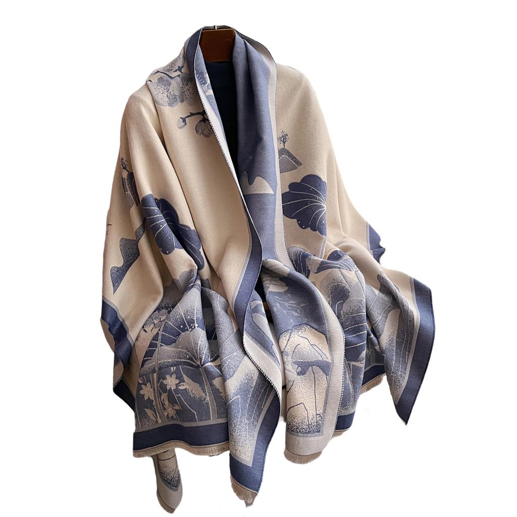 Korean version of the new jacquard warm fashion temperament scarf dual-purpose air-conditioned room shawl autumn and winter thickened shawl
