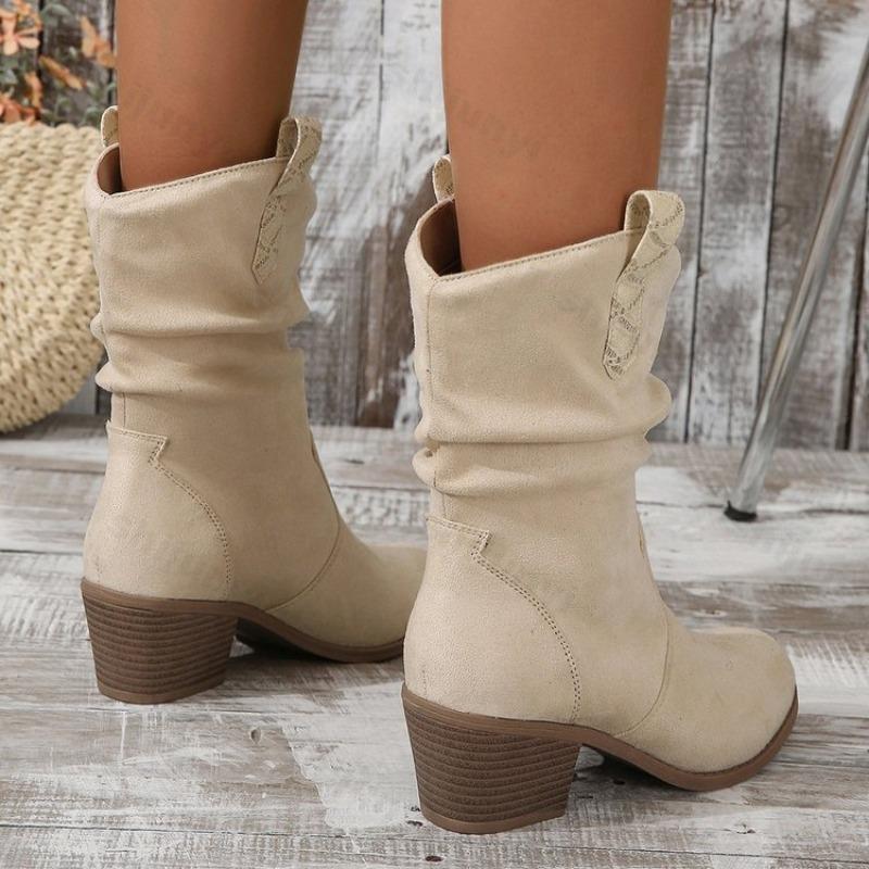 Large Size Fashion Women's Short Boots Autumn Winter 2025 New Vintage Chunky Heel Knight Boots Comfortable Height Increase Shoes