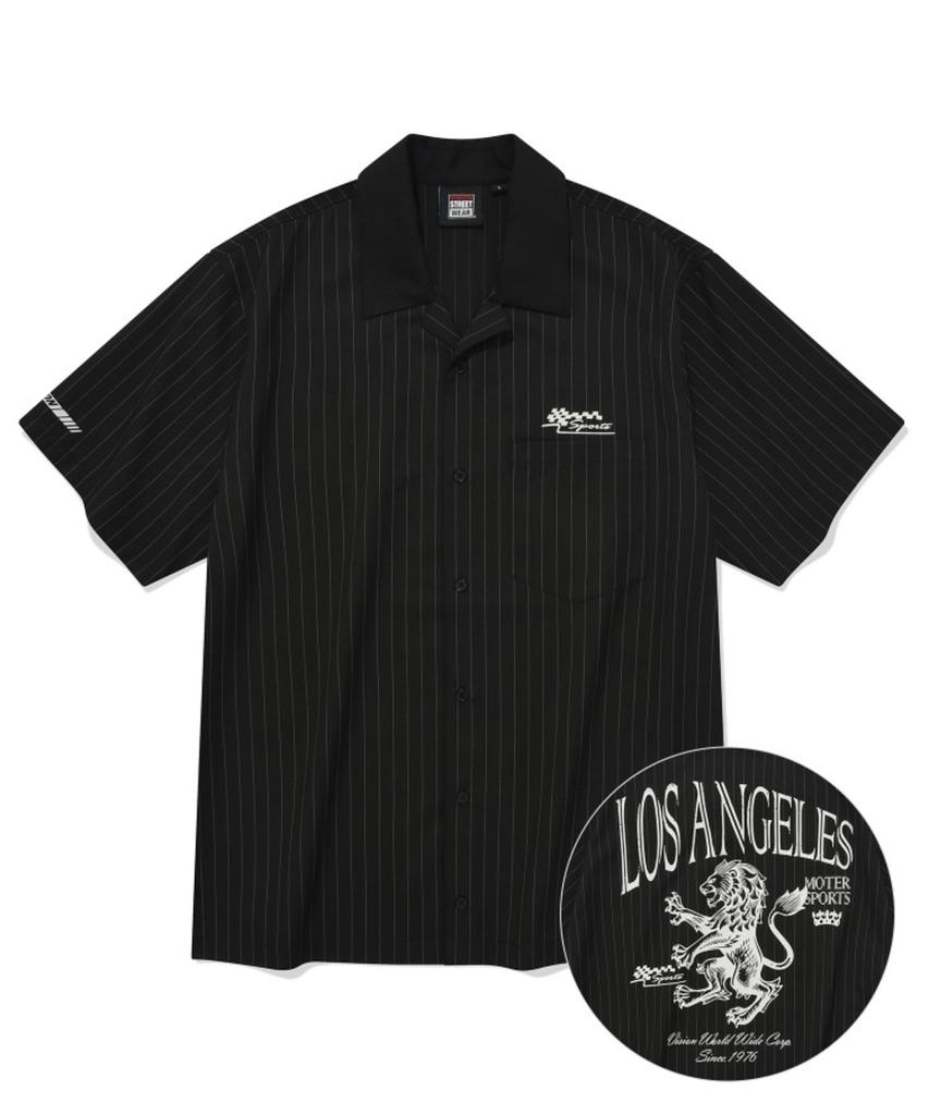 VISION STREETWEAR Vsw Stripe Open Collar Shirt Black