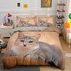 3D Cat Duvet Cover Set Twin Queen King Size Cute Animal Luxury Polyester Bedding Set For Kids Girls Adults Gift With PillowCase