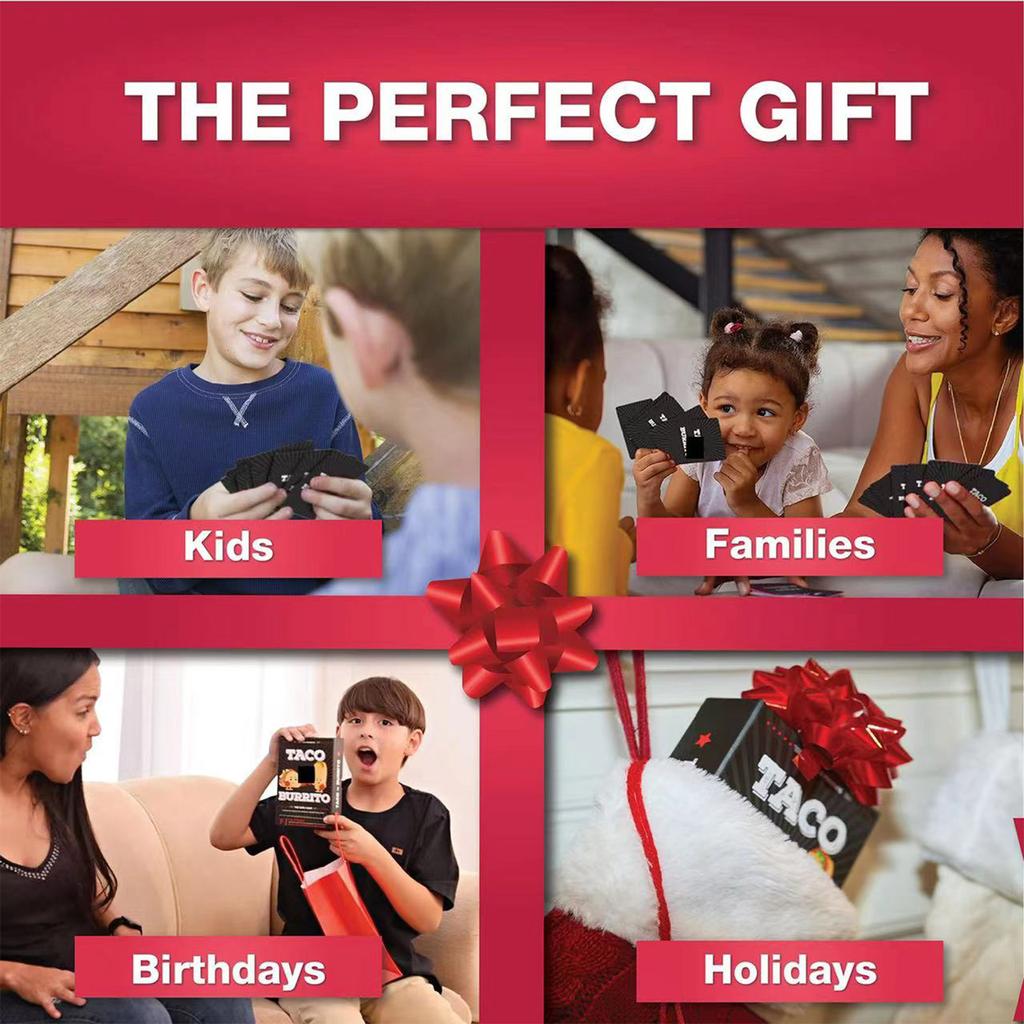 Семейные настольные игры «Тако против буррито» для детей 6–8, 8–12 лет и старше — веселые карточные игры для детей и всей семьи, детский семейный вечер игр