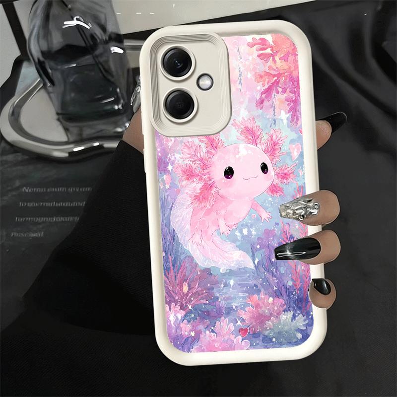 Phone Case for Xiaomi Redmi Note 15 14 13 Pro Plus Axolotl Cartoon Cute Shell 12S 11 11S 11T 5G 14S Soft Silicone Funda