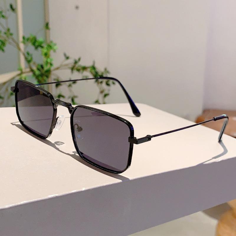 Ретро квадратная оправа Стимпанк металлический стиль Европейская и американская хип-хоп личность Пружинная дужка солнцезащитные очки