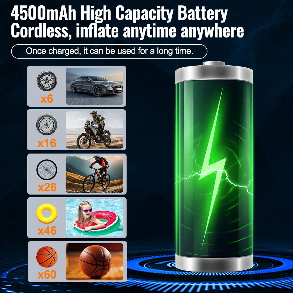 LCD Display 150PSI 120W With LED Light Tire Inflator Air Pump Wireless Digital Portable Tire Pressure Gauge Air Compressor