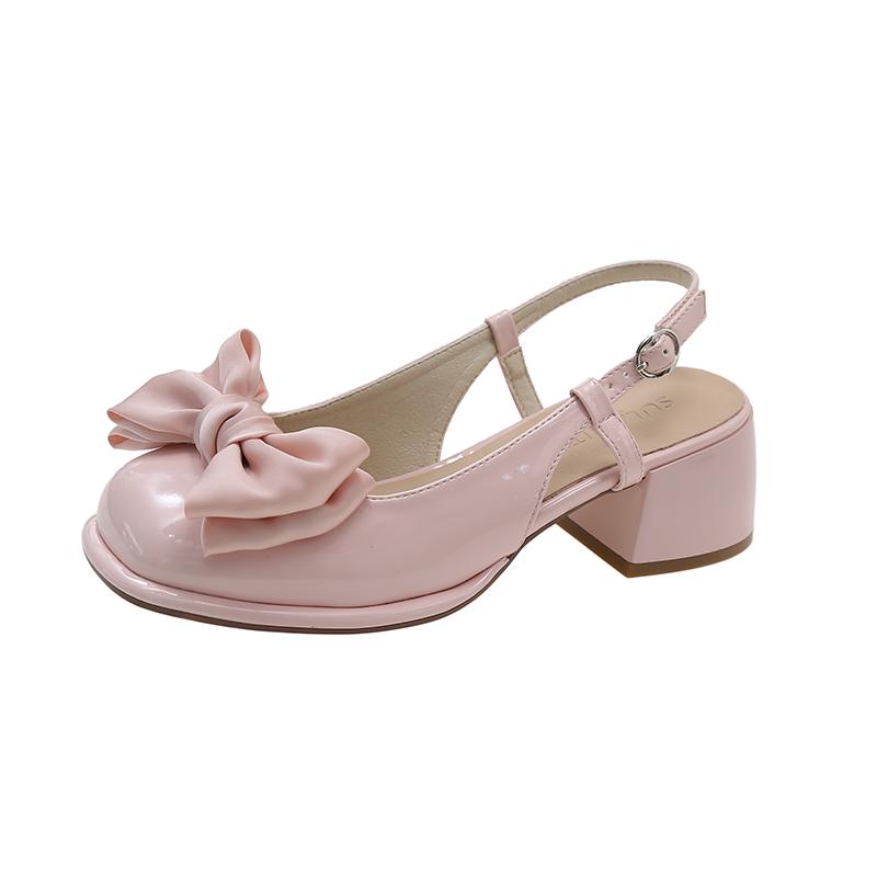 Модные босоножки на высоком каблуке для женщин Обувь с закрытым носком Средний Мэри Джейн 2024 Лето Костюм Женский Бежевый Высокий каблук Ретро Квадратный Средний Новый Комф