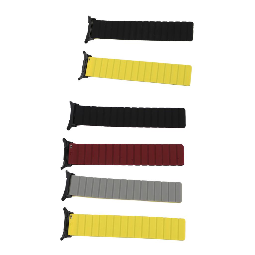 Magnetic Watch Band for Galaxy Watch 7 Ultra 47mm Water Resistant Soft Silicone Adjustable Replaceme