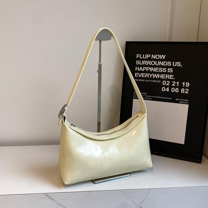 Простая сумка через плечо, женская, новая модная, однотонная, универсальная, наплечная сумка, французская, женская, мягкая, кожаная сумка