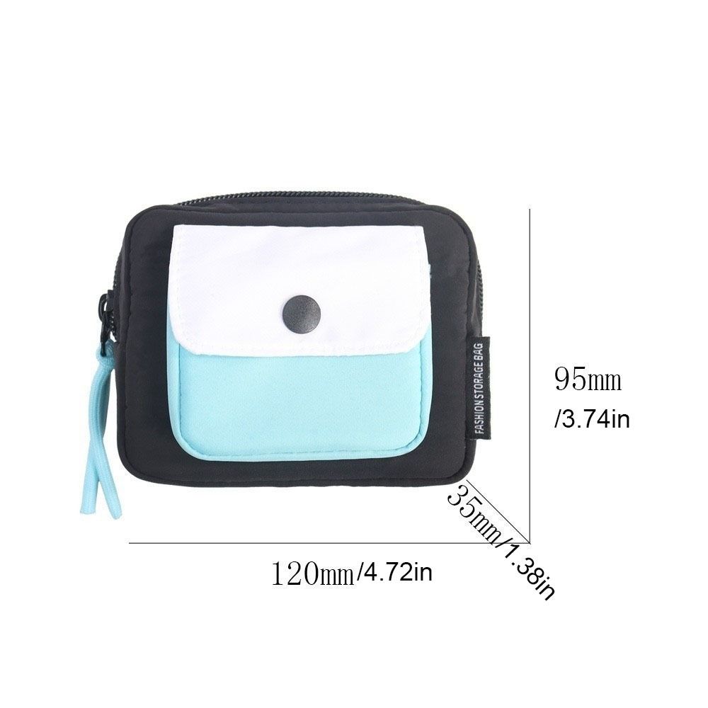 Multifuctional Canvas Coin Purse Contrast Color Mini Storage Bag Fashion Earphone Bag Outdoor