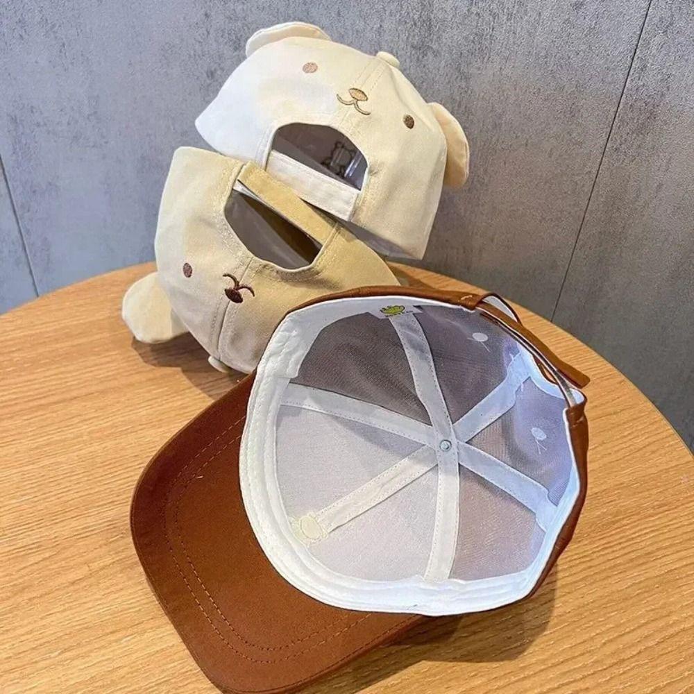 Cute Toddler Peaked Cap Cartoon Bear Baby Sun Visor Hat Lightweight Baby Baseball Hat  Travel
