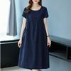 Элегантное свободное женское платье, новые летние повседневные платья миди с короткими рукавами, одежда в корейском стиле