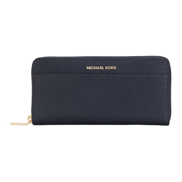 Michael Kors Jet Set Travel Длинный Кошелек-Клатч из Кожи с Логотипом-Буквами на Молнии для Поездок и на Каждый День Женский Кошелек Синий 32T7GTVZ3L-ADMIRAL