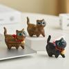 Creative Gift Office Desk Sculpture Decorative Figurines Home Accessories  Home Kawaii Wood Cat Statue Mini Desktop Decoration