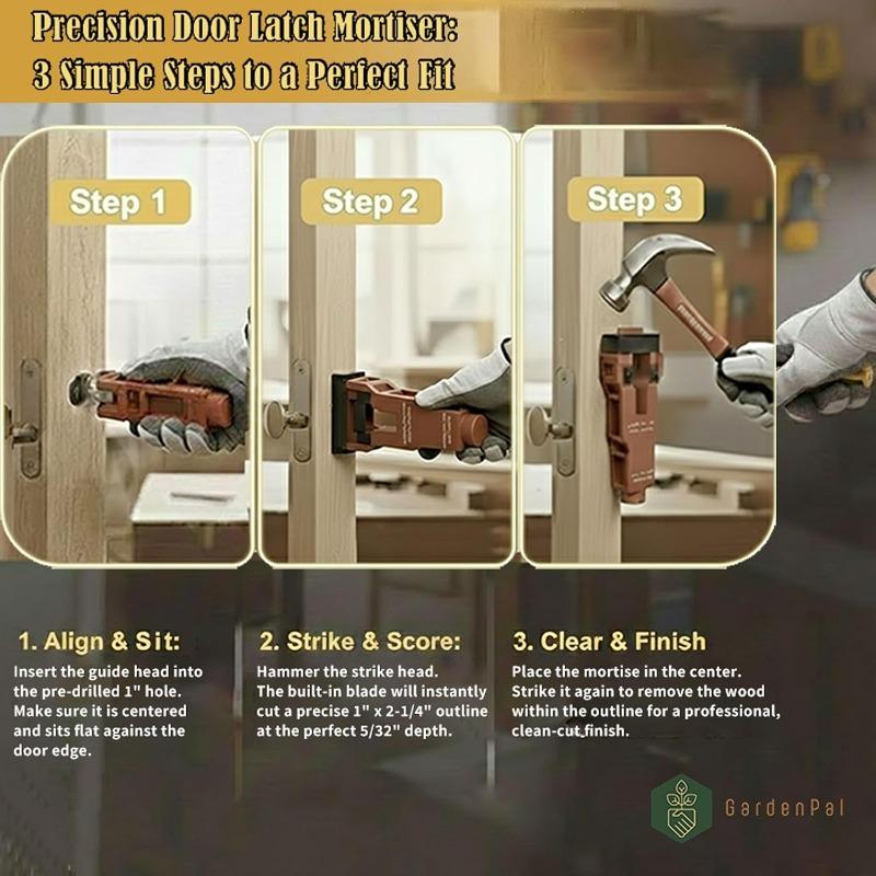 Door Latch Mortise Tool to Remove Material Quick to Install or Replace Door Latches for 1-3/4" or 1-3/8" Thick Doors