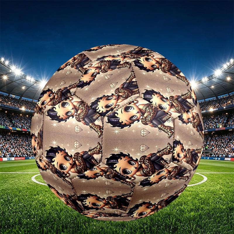 doll Print Size 5 Soccer Ball, PU Wear Resistant Football for Match Training and Daily Practice, Birthday Gift for Soccer Fans