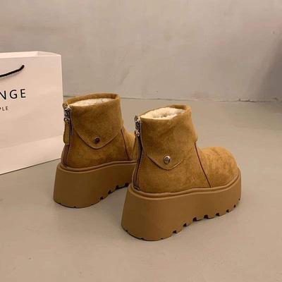 Зимние сапоги морозостойкие и теплые на толстой подошве для женщин 2025 новые зимние короткие сапоги Birkenstock бархатные хлопковые туфли для женщин