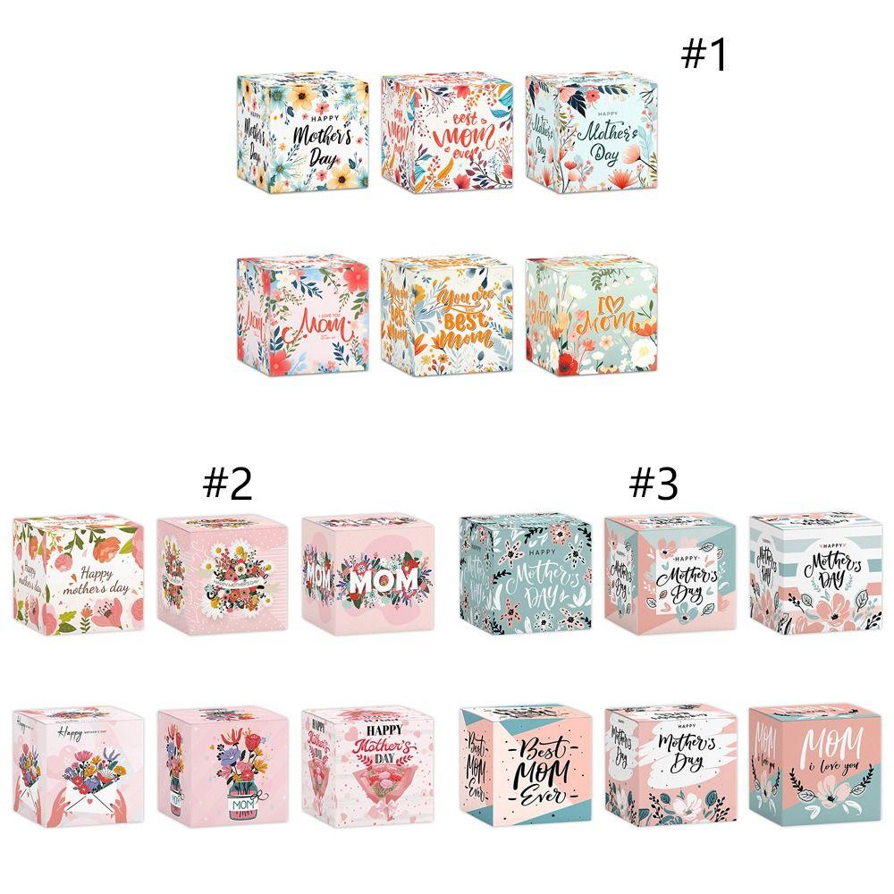 12pcs Cartoon Snack Candy Boxes Colorful Gift Packaging Boxes Funny Cookie Box  Thank You Mom Gift