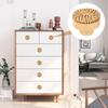 Rattan Wooden Handles Drawer Knobs Round Handmade Cabinets Drawer Pulls Wood Kitchen Cupboard Wardrobe Door Dresser Knobs