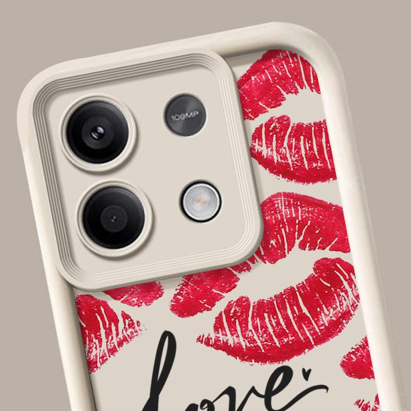 Для Xiaomi 14t 13t Poco X6 F6 X5 Pro Redmi Note 14 13 12 11 10 Pro Kiss Lips Pattern противоударный силиконовый мягкий защитный чехол для линз от падения