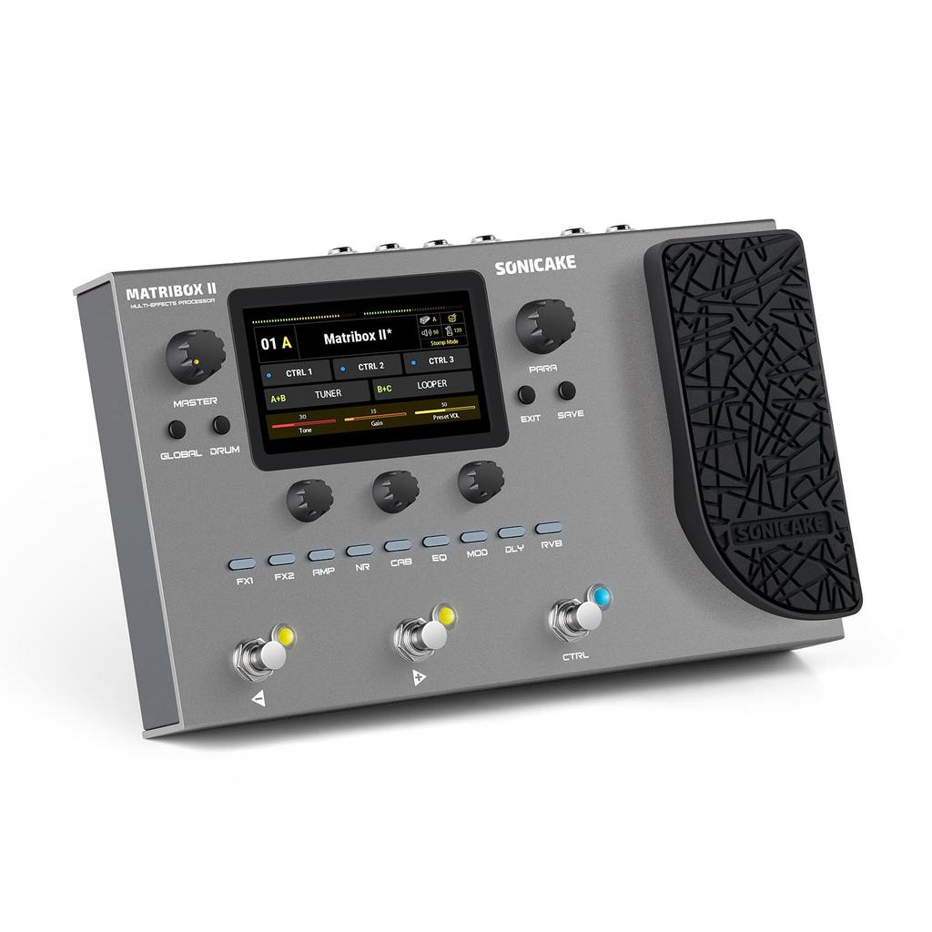 SONICAKE Matribox II Педаль с более чем 200 усилителями, FX, стерео USB-аудиоинтерфейсом, мультиэффектами, встроенными эффектами, моделированием, луперами, MIDI, OTG,
