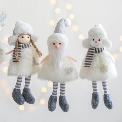 Cartoon Santa Claus Snowman Elk Pendant Soft Handmade Christmas Girl Ornaments Exquisite Cute Xmas Tree Pendant