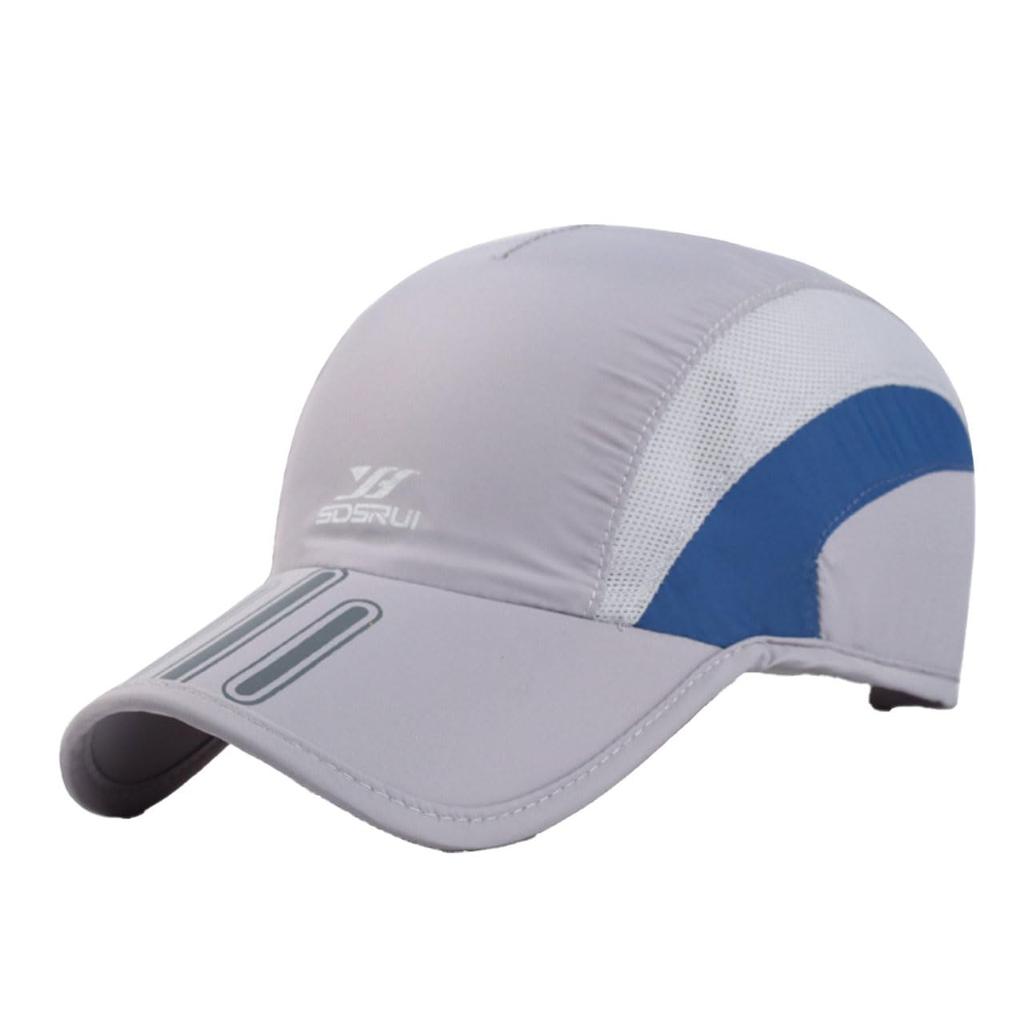 CZA075 [White Fang] Cap, Hat, Sunscreen, Mesh, Outdoor, Running, Sports, Men's, Women's, (Light Gray)