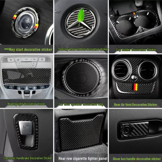 Mercedes-Benz E-Class Carbon Fiber Interior Center Console Air Outlet Decor Epoxy