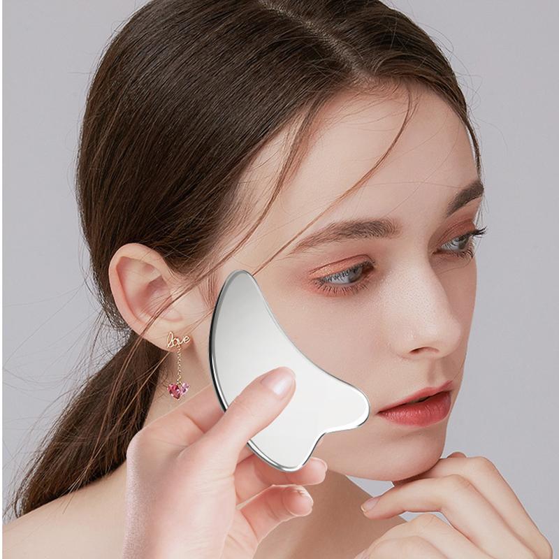 304 Stainless Steel Scraping Plate Facial Massage Gua Sha Body Points Dredge Meridians Facial Skin Care Tools