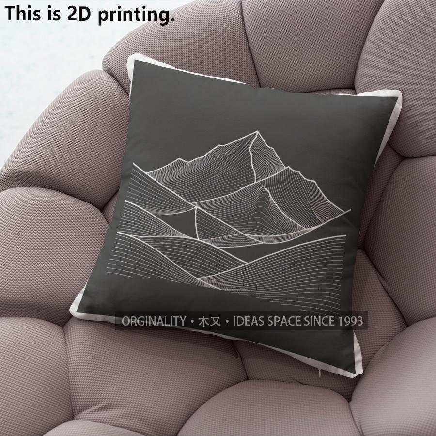 Mountain Line Art Print Throw Pillow Covers Pattern Cushion Cover Suitable For Sofa Bedroom Car Pillow Cover