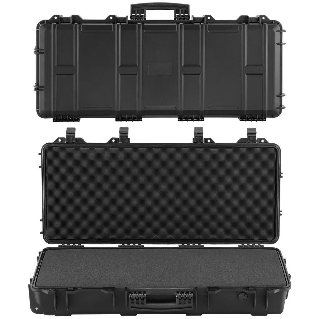 Hard Rifle Case, Lockable Rifle Case with 4 Layers Pre-cut Foams, 914 mm Gun Storage with Wheels, IP67 Waterproof & Dustproof Pistol Storage Cases for