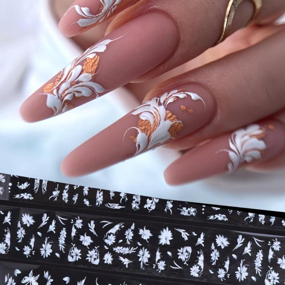 Black White Nail Foils Lace Design Nail Art Stickers Professional Nail Decorations  Manicure DIY