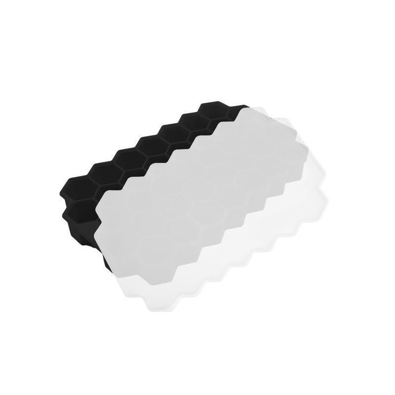 Силиконовая форма для кубиков льда в виде пчелиных сот с крышкой, 37 ячеек, штабелируемая, пищевая, DIY лоток