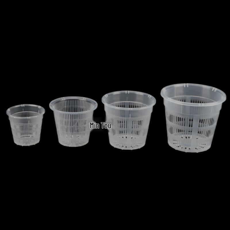 Transparent Orchid & Succulent Pot: Breathable Black Plastic Root Control Basket